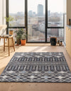 Geo Garden Lattice Collection Area Rug -  Andalusia Rectangle Charcoal Gray  lifestyle 17