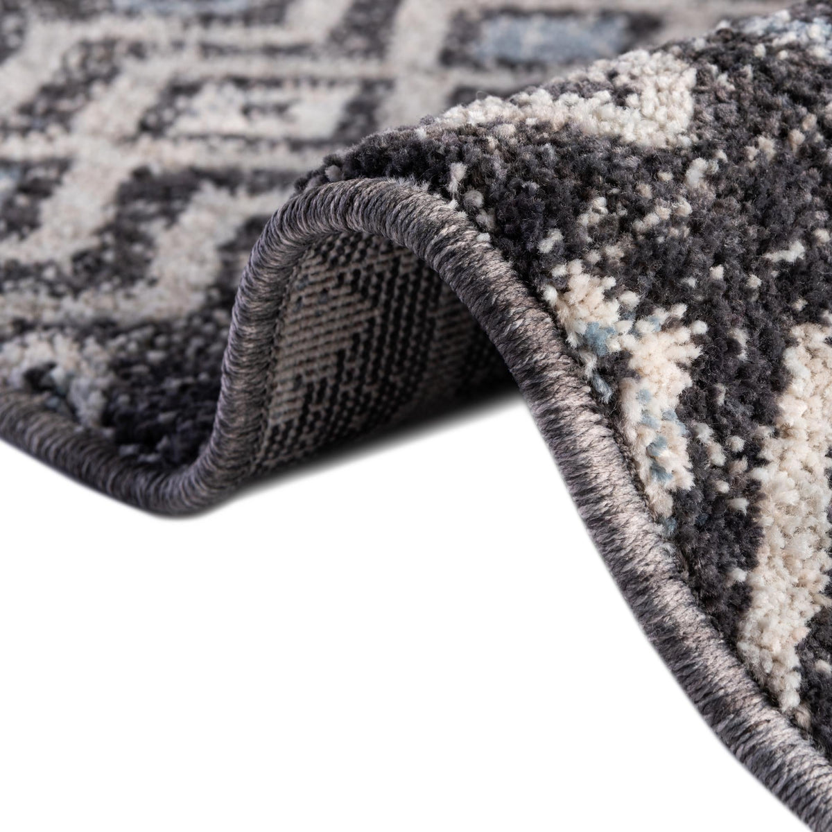 Geo Garden Lattice Collection Area Rug -  Andalusia Rectangle Charcoal Gray  lifestyle 33