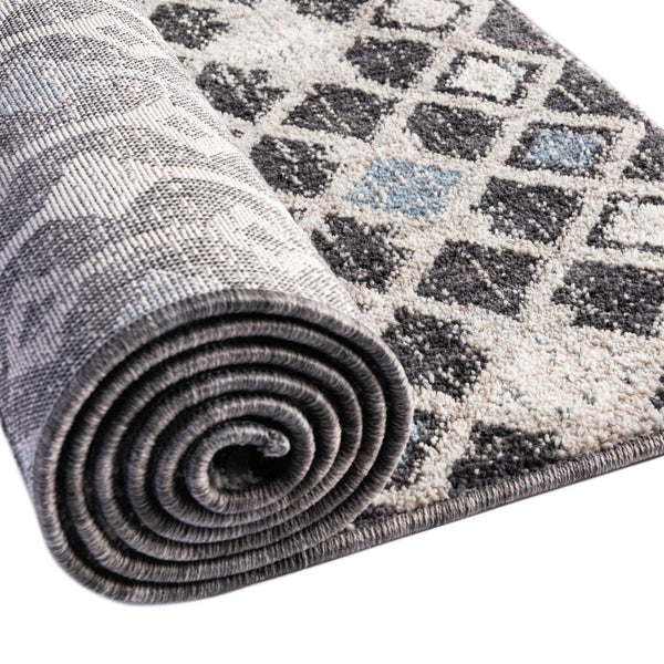 Geo Garden Lattice Collection Area Rug -  Andalusia Rectangle Charcoal Gray  lifestyle 37