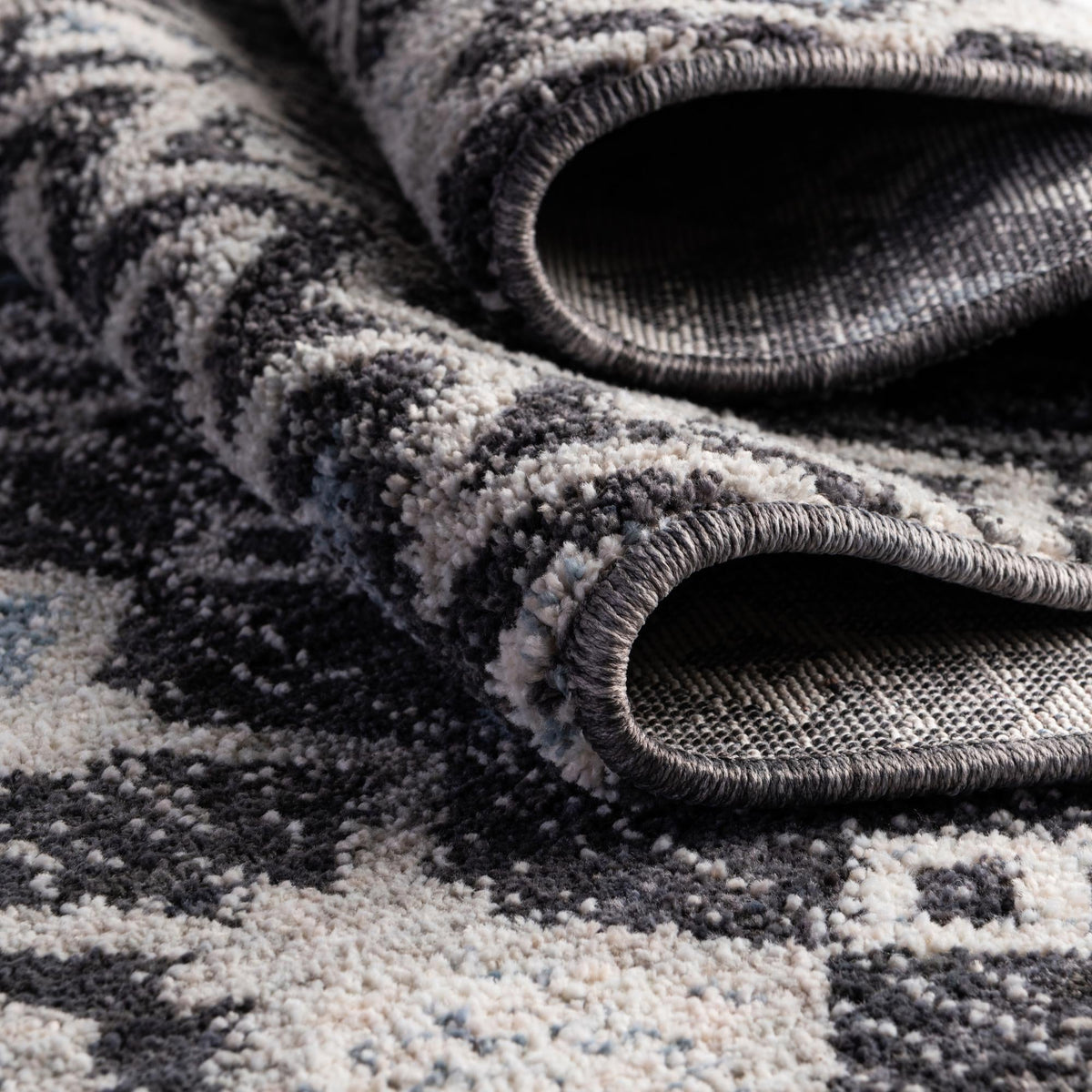 Geo Garden Lattice Collection Area Rug -  Andalusia Rectangle Charcoal Gray  lifestyle 39