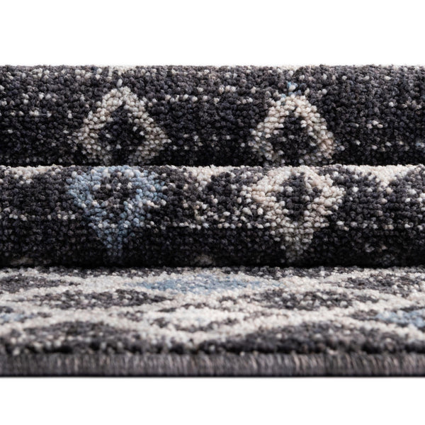 Geo Garden Lattice Collection Area Rug -  Andalusia Rectangle Charcoal Gray  lifestyle 41