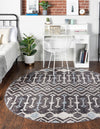 Geo Garden Lattice Collection Area Rug -  Andalusia Round Charcoal Gray  lifestyle 106