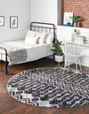 Geo Garden Lattice Collection Area Rug -  Andalusia Round Charcoal Gray  lifestyle 116