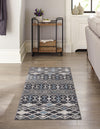 Geo Garden Lattice Collection Area Rug -  Andalusia Runner Charcoal Gray  lifestyle 117