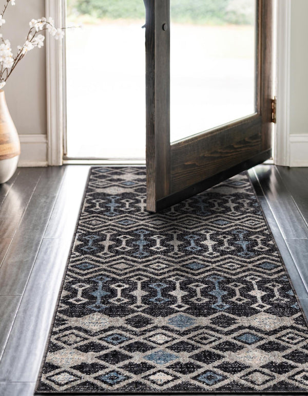 Geo Garden Lattice Collection Area Rug -  Andalusia Runner Charcoal Gray  lifestyle 133