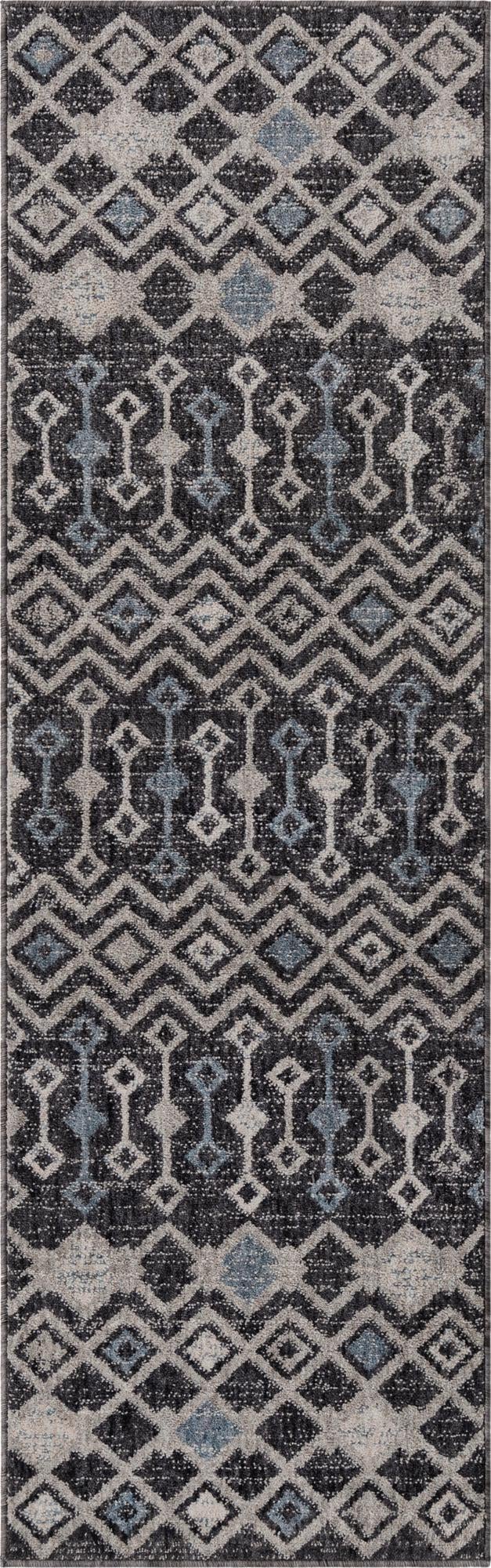 Geo Garden Lattice Collection Area Rug -  Andalusia Runner Charcoal Gray  lifestyle 159