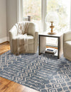 Geo Garden Lattice Collection Area Rug -  Andalusia Rectangle Harbor Blue  lifestyle 48