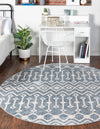 Geo Garden Lattice Collection Area Rug -  Andalusia Round Harbor Blue  lifestyle 108