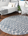 Geo Garden Lattice Collection Area Rug -  Andalusia Round Harbor Blue  lifestyle 118