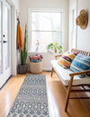 Geo Garden Lattice Collection Area Rug -  Andalusia Runner Harbor Blue  lifestyle 134