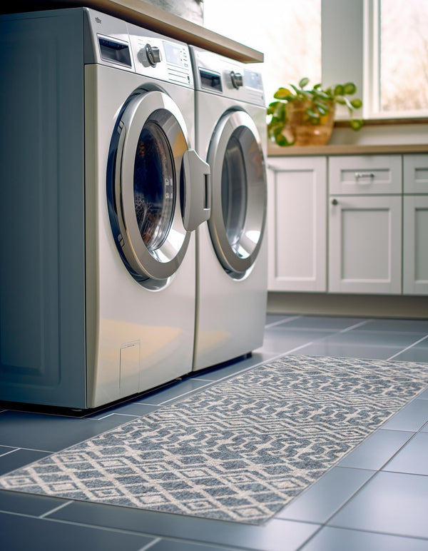 Geo Garden Lattice Collection Area Rug -  Andalusia Runner Harbor Blue  lifestyle 154