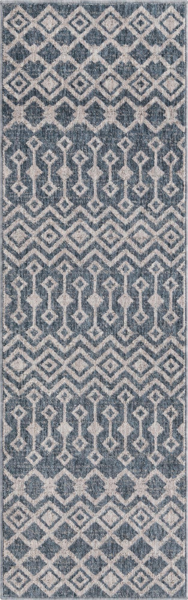 Geo Garden Lattice Collection Area Rug -  Andalusia Runner Harbor Blue  lifestyle 156
