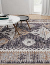 Desert Modern Eco Rug Series Collection Area Rug -  Mojave Rectangle Charcoal Gray  lifestyle 17