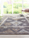 Desert Modern Eco Rug Series Collection Area Rug -  Mojave Rectangle Charcoal Gray  lifestyle 6