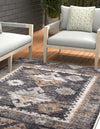 Desert Modern Eco Rug Series Collection Area Rug -  Mojave Rectangle Charcoal Gray  lifestyle 20