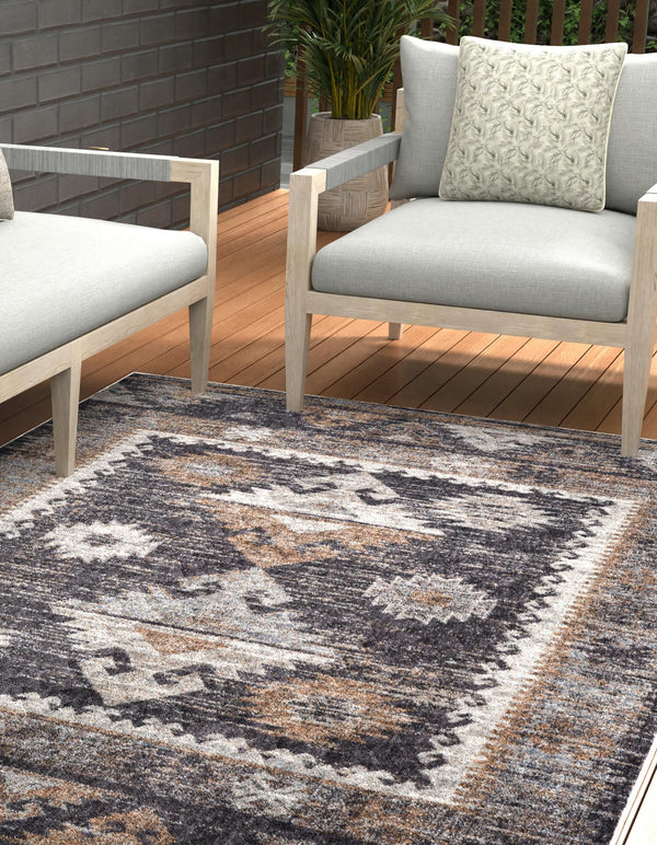 Desert Modern Eco Rug Series Collection Area Rug -  Mojave Rectangle Charcoal Gray  lifestyle 20