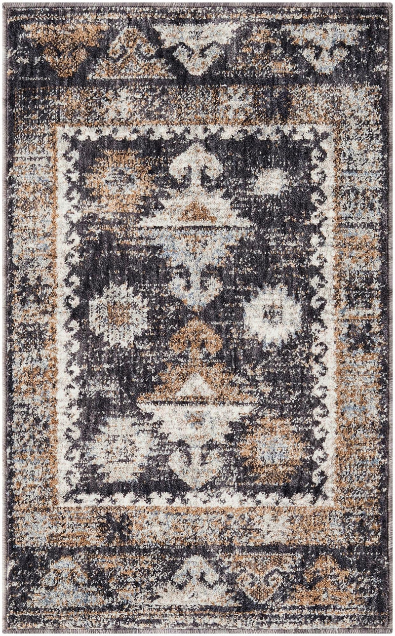 Desert Modern Eco Rug Series Collection Area Rug -  Mojave Rectangle Charcoal Gray  lifestyle 3