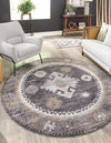 Desert Modern Eco Rug Series Collection Area Rug -  Mojave Round Charcoal Gray  lifestyle 39