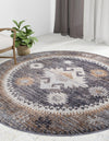Desert Modern Eco Rug Series Collection Area Rug -  Mojave Round Charcoal Gray  lifestyle 54