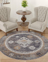 Desert Modern Eco Rug Series Collection Area Rug -  Mojave Round Charcoal Gray  lifestyle 58