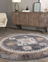Desert Modern Eco Rug Series Collection Area Rug -  Mojave Round Charcoal Gray  lifestyle 60