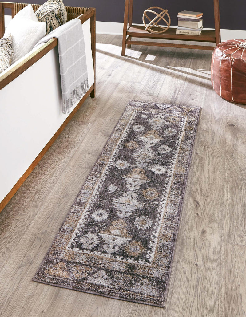 Desert Modern Eco Rug Series Collection Area Rug -  Mojave Runner Charcoal Gray  lifestyle 40