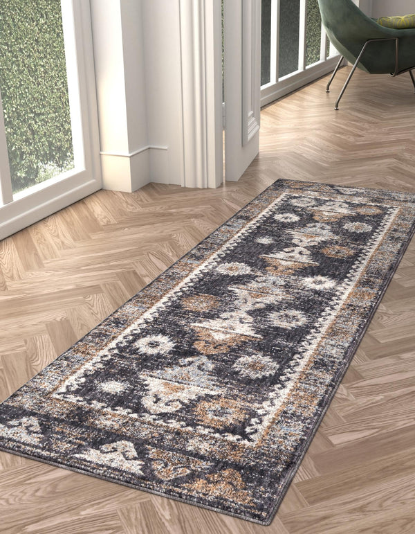 Desert Modern Eco Rug Series Collection Area Rug -  Mojave Runner Charcoal Gray  lifestyle 55