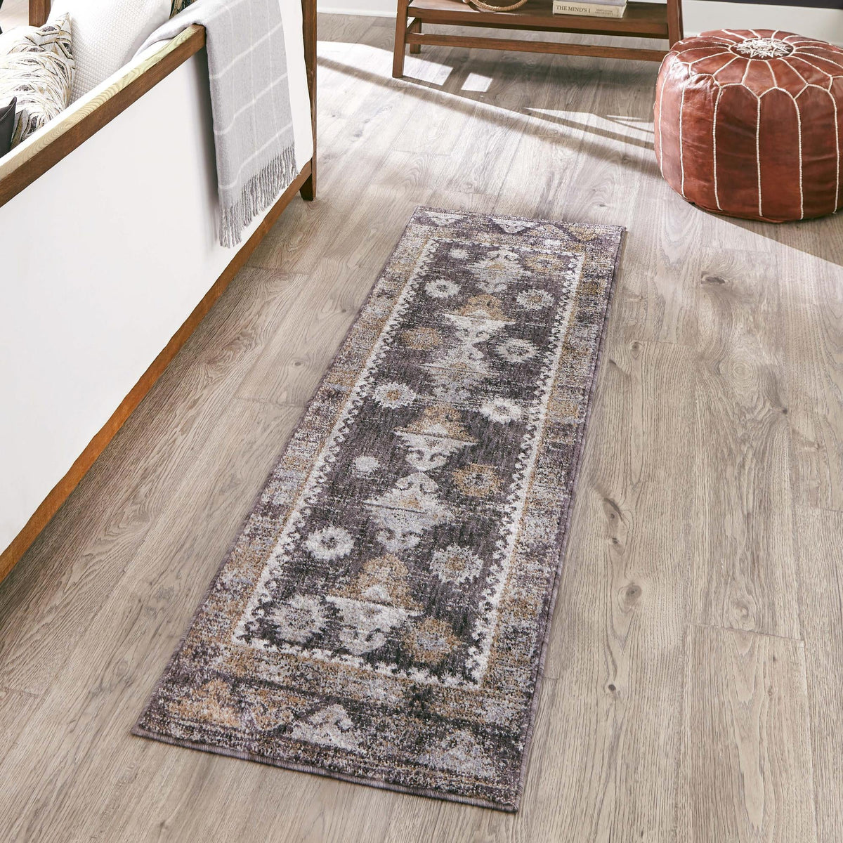 Desert Modern Eco Rug Series Collection Area Rug -  Mojave Runner Charcoal Gray  lifestyle 62