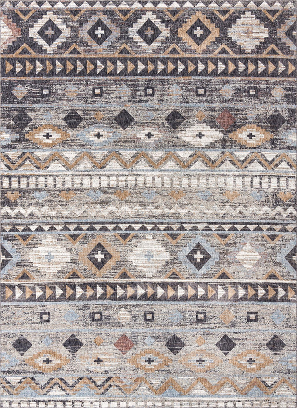 Desert Modern Eco Rug Series Collection Area Rug -  Sonora Rectangle Khaki Gray  lifestyle 2