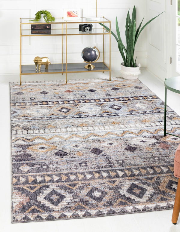 Desert Modern Eco Rug Series Collection Area Rug -  Sonora Rectangle Khaki Gray  lifestyle 2
