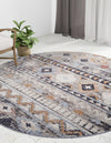 Desert Modern Eco Rug Series Collection Area Rug -  Sonora Round Khaki Gray  lifestyle 29
