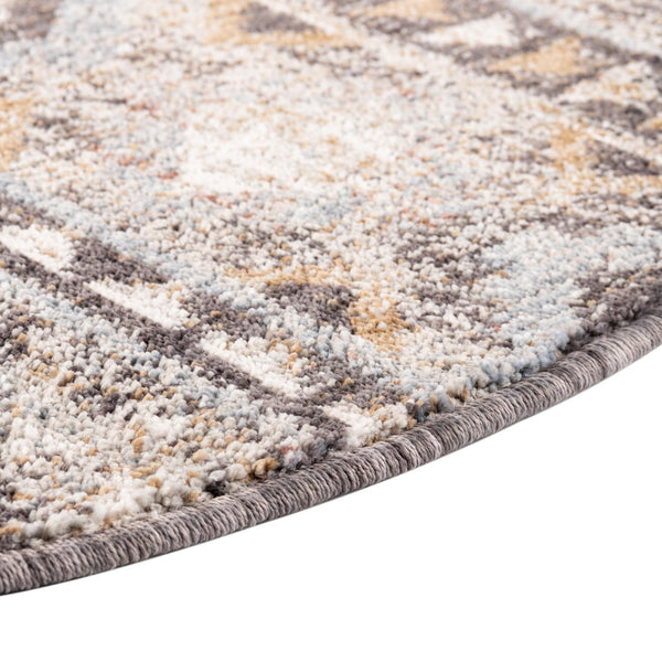 Desert Modern Eco Rug Series Collection Area Rug -  Sonora Round Khaki Gray  lifestyle 37