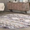 Desert Modern Eco Rug Series Collection Area Rug -  Sonora Round Khaki Gray  lifestyle 50