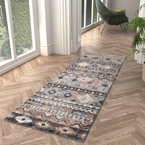 Desert Modern Eco Rug Series Collection Area Rug -  Sonora Runner Khaki Gray  lifestyle 52