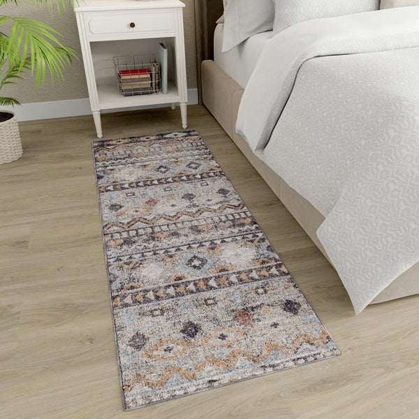 Desert Modern Eco Rug Series Collection Area Rug -  Sonora Runner Khaki Gray  lifestyle 56