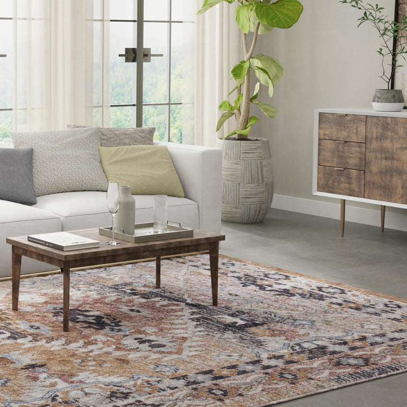 Desert Modern Eco Rug Series Collection Area Rug -  Navajo Rectangle Khaki Gray  lifestyle 27