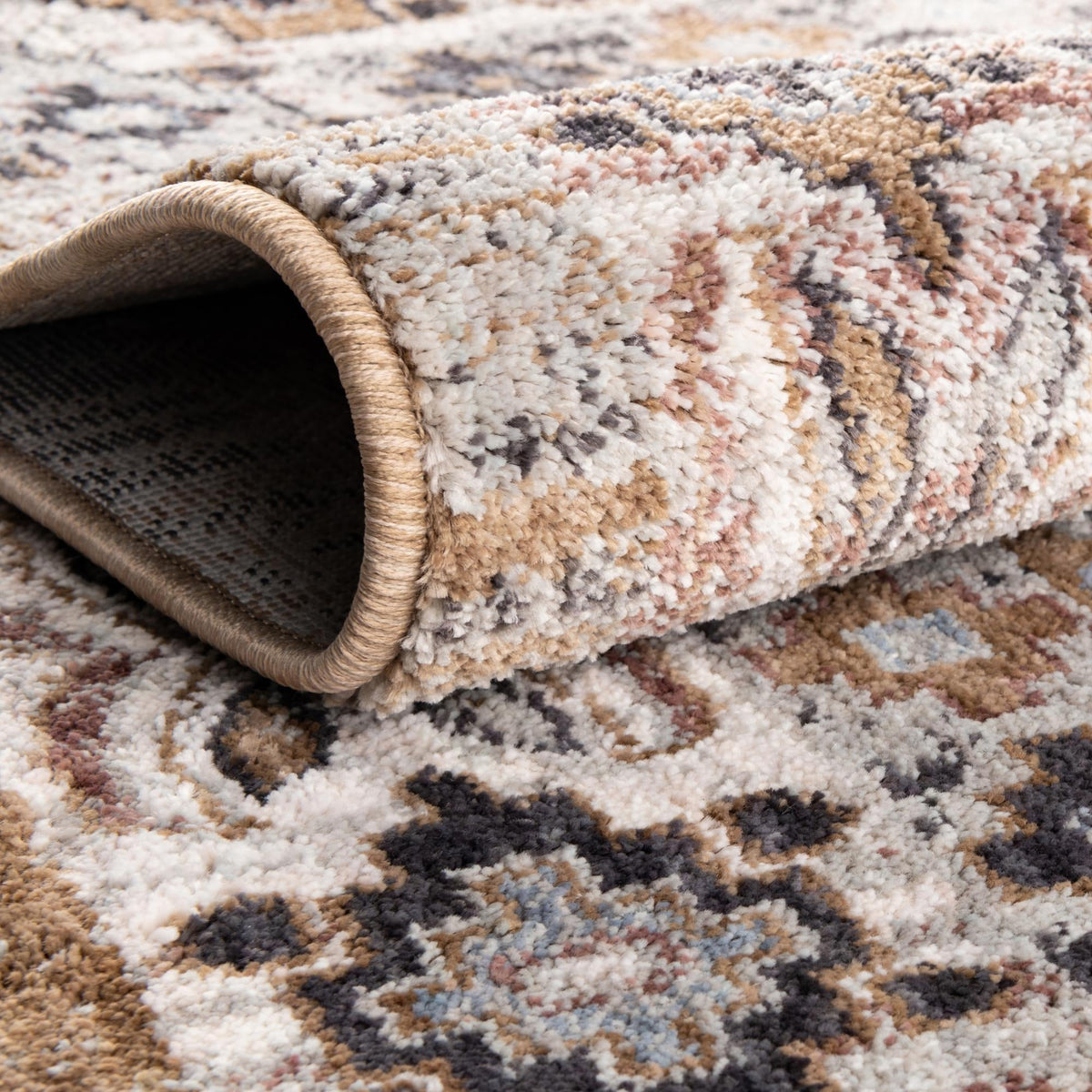 Desert Modern Eco Rug Series Collection Area Rug -  Navajo Rectangle Khaki Gray  lifestyle 9