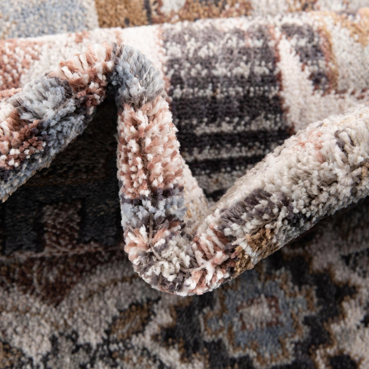 Desert Modern Eco Rug Series Collection Area Rug -  Navajo Rectangle Khaki Gray  lifestyle 11