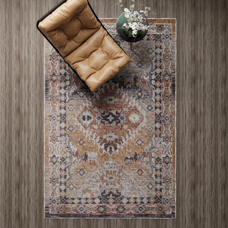 Desert Modern Eco Rug Series Collection Area Rug -  Navajo Rectangle Khaki Gray  lifestyle 26