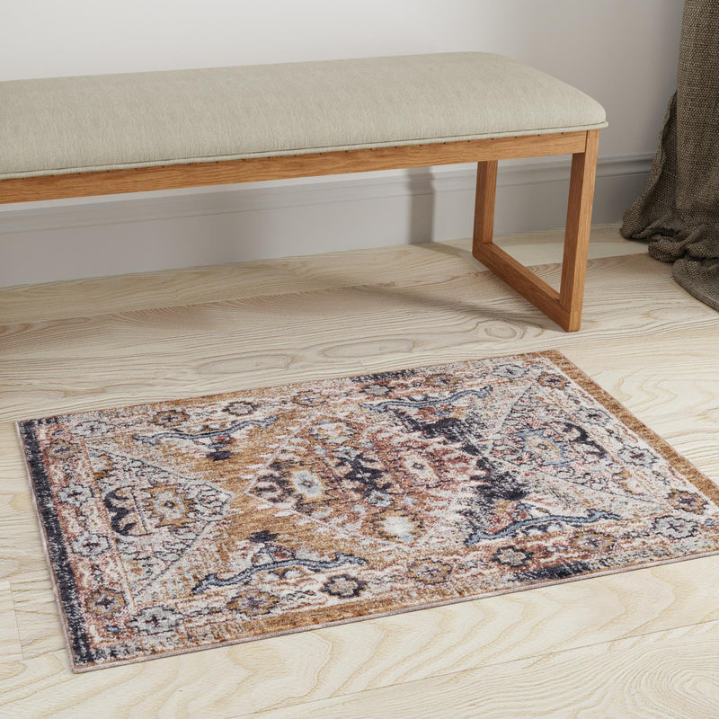 Desert Modern Eco Rug Series Collection Area Rug -  Navajo Rectangle Khaki Gray  lifestyle 29