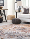 Desert Modern Eco Rug Series Collection Area Rug -  Navajo Round Khaki Gray  lifestyle 39