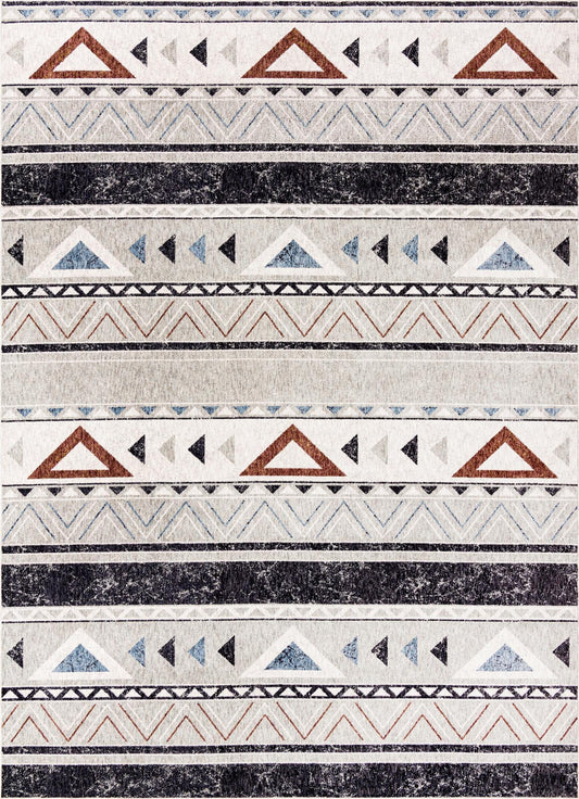 Desert Modern Eco Rug Series Collection Area Rug -  Arches Rectangle Gray  lifestyle 2