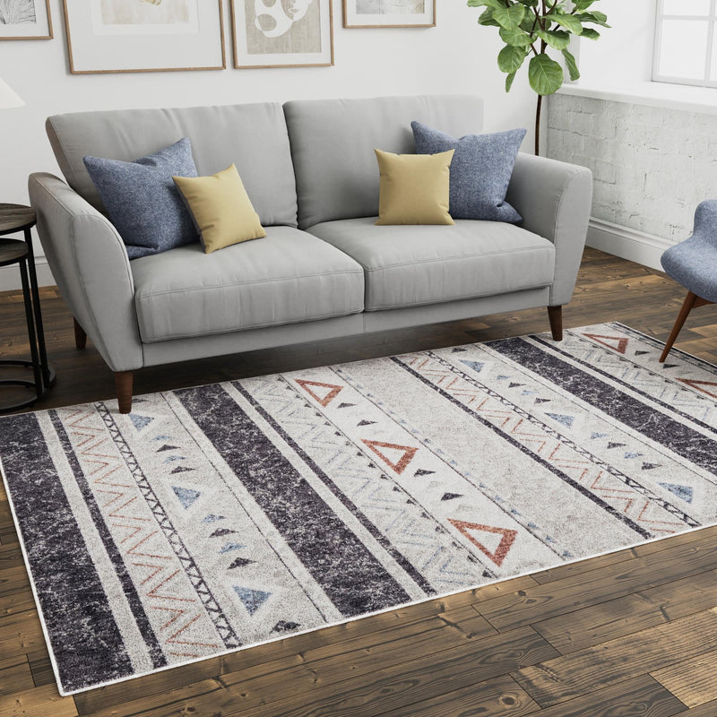 Desert Modern Eco Rug Series Collection Area Rug -  Arches Rectangle Gray  lifestyle 19