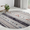 Desert Modern Eco Rug Series Collection Area Rug -  Arches Round Gray  lifestyle 48