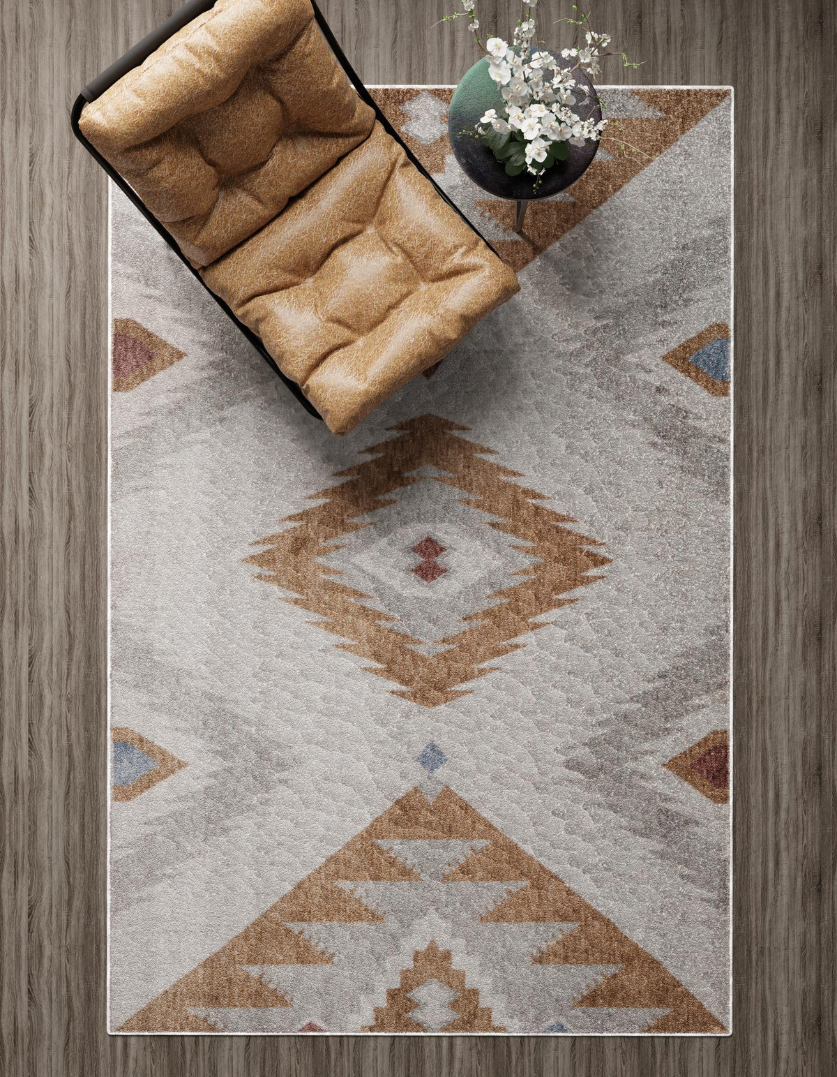 Desert Modern Eco Rug Series Collection Area Rug -  Zion Rectangle Ivory  lifestyle 7