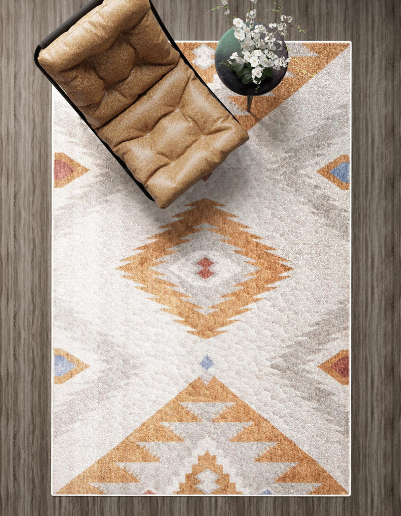 Desert Modern Eco Rug Series Collection Area Rug -  Zion Rectangle Ivory  lifestyle 9