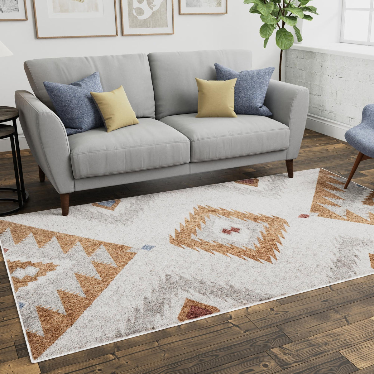 Desert Modern Eco Rug Series Collection Area Rug -  Zion Rectangle Ivory  lifestyle 26