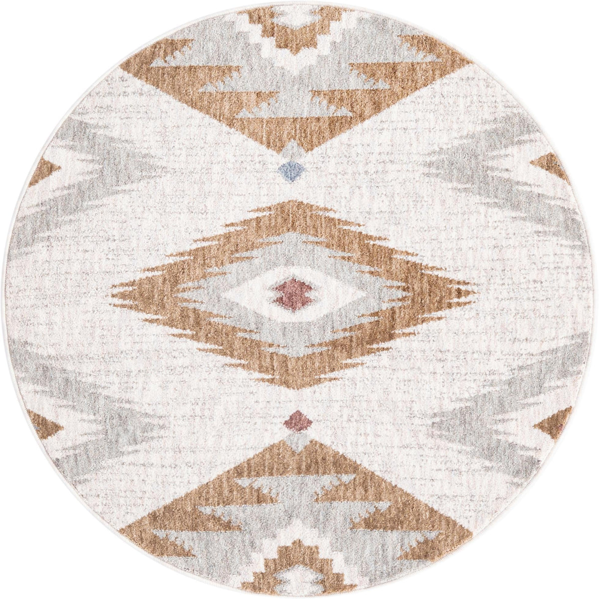 Desert Modern Eco Rug Series Collection Area Rug -  Zion Round Ivory  lifestyle 28