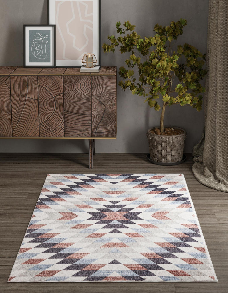 Desert Modern Eco Rug Series Collection Area Rug - Sedona Rectangle Multi  lifestyle 18