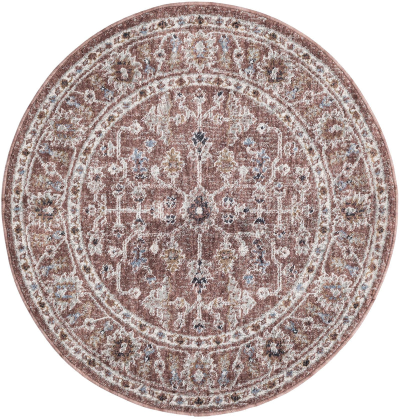 Heritage Harbor Collection Area Rug - Maritime Round Dusty Rose  lifestyle 91